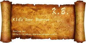 Kléber Barna névjegykártya