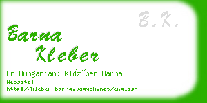 barna kleber business card